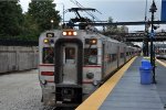 Inbound South Shore commuter comes into the station